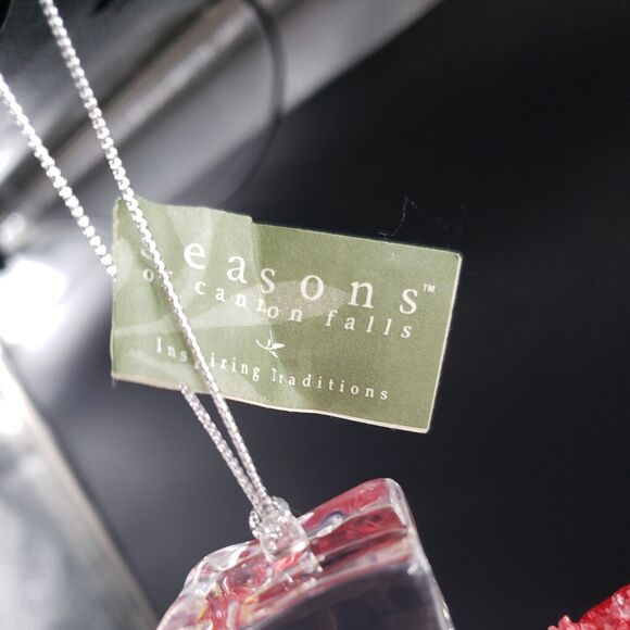 Jingle Bell Snowman Christmas Ornament Clear Acrylic Ice Cube Cannon Falls Vtg - Picture 8 of 14